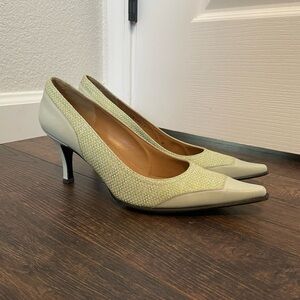 Stuart Weitzman Green Fabric Pump Heels